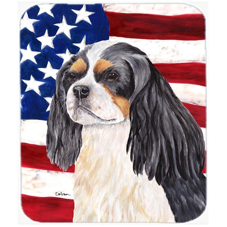 Skilledpower Usa American Flag With Cavalier Spaniel Mouse Pad; Hot Pad Or Trivet SK232885